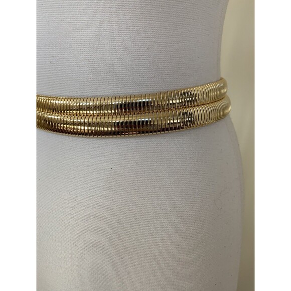 Vintage Gold  Double Chain Link Belt Embellished Semi Precious Stones Small main image 5